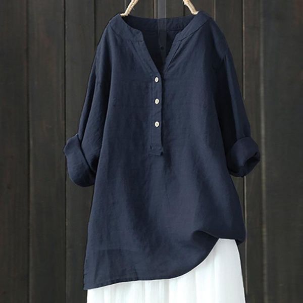 women's t-shirt button blouse women solid stand collar long sleeve shirt casual loose down chemisier femme shirts for blouses, White
women's t-shirt button blouse women solid stand collar long sleeve shirt casual loose down chemisier femme shirts for blouses, White