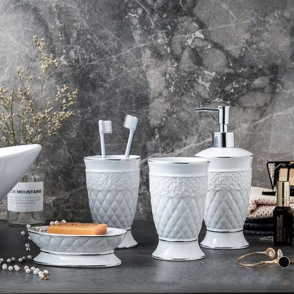 ceramic bathroom 4-piece set household push-type lotion bottle/mouthwash cup/soap dish/toothbrush holder/bathroom accessories bath accessory
ceramic bathroom 4-piece set household push-type lotion bottle/mouthwash cup/soap dish/toothbrush holder/bathroom accessories bath accessory