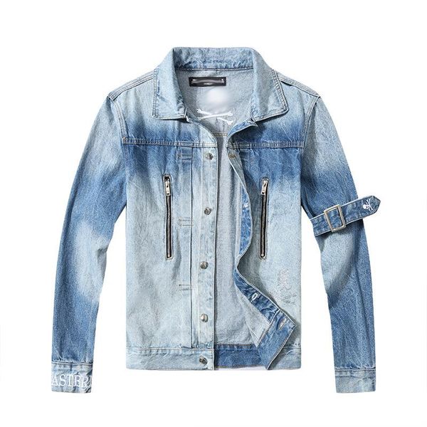 men's jackets high street brand mmj printed embroidered washed zipper denim jacket clothing windbreaker, Black;brown
men's jackets high street brand mmj printed embroidered washed zipper denim jacket clothing windbreaker, Black;brown