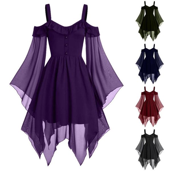 casual dresses summer women punk solid color gothic cross lace mesh patchwork flare sleeve a-line dress fall halloween party dress#f3, Black;gray
casual dresses summer women punk solid color gothic cross lace mesh patchwork flare sleeve a-line dress fall halloween party dress#f3, Black;gray