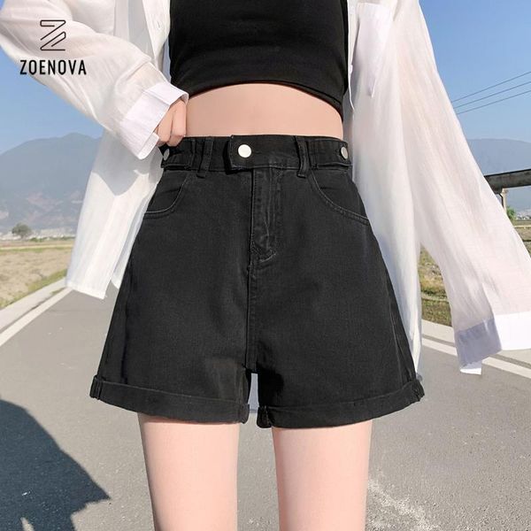 women's shorts zoenova womens denim korean streetwear button high waist casual fold wide legs black jeans 2021 summer female bottoms, White;black
women's shorts zoenova womens denim korean streetwear button high waist casual fold wide legs black jeans 2021 summer female bottoms, White;black
