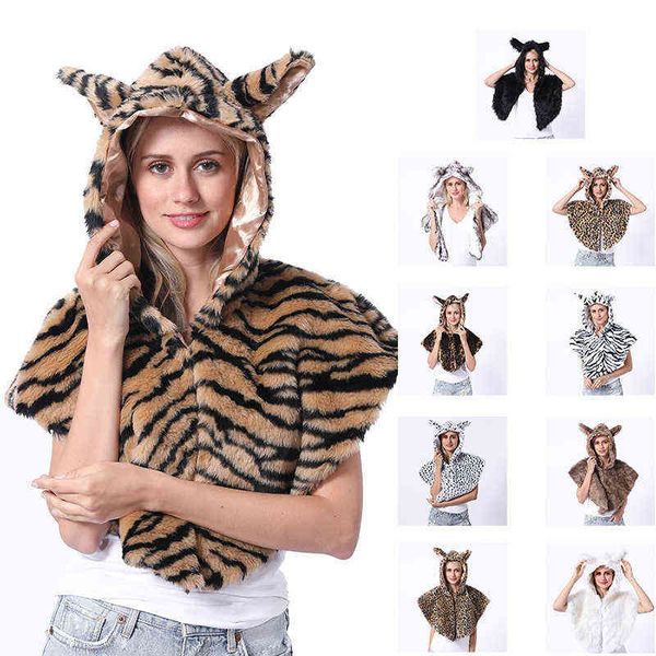 imitation fur shawl cloak animal hooded universal hat scarf for men and women 211207, Black
imitation fur shawl cloak animal hooded universal hat scarf for men and women 211207, Black