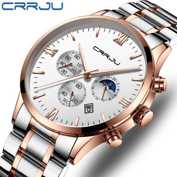 wristwatches crrju luxury mens watches fashion waterproof rose golden stainless steel chronograph watch casual male luminous calendar clock, Slivery;brown
wristwatches crrju luxury mens watches fashion waterproof rose golden stainless steel chronograph watch casual male luminous calendar clock, Slivery;brown