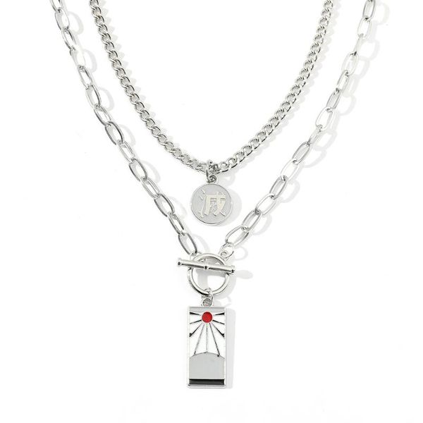 pendant necklaces creative anime demon slayer kamado tanjirou double chain necklace men and women trendy clothing accessories gifts, Silver
pendant necklaces creative anime demon slayer kamado tanjirou double chain necklace men and women trendy clothing accessories gifts, Silver