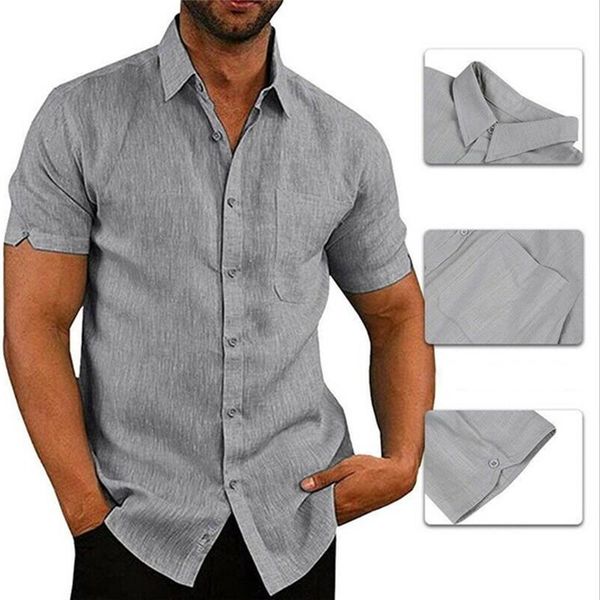 men's casual shirts fashion summer dress shirt mens button down short sleeve linen fitness, White;black
men's casual shirts fashion summer dress shirt mens button down short sleeve linen fitness, White;black