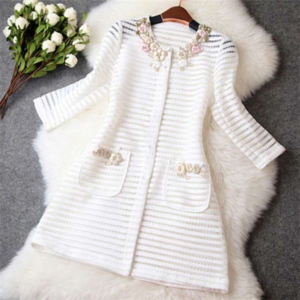 casacos femininos women's summer air conditioning coat ladies hollow lace windbreaker beading embroidery cardigans trench coat 210928, Black;brown
casacos femininos women's summer air conditioning coat ladies hollow lace windbreaker beading embroidery cardigans trench coat 210928, Black;brown
