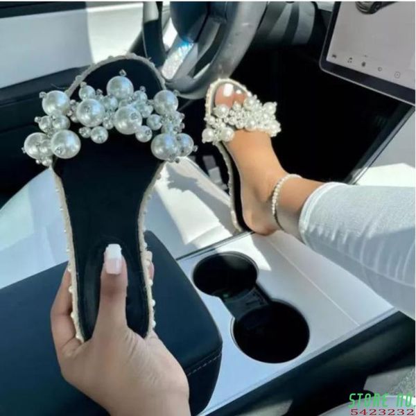 sandals 2021 summer fashion pearl women's soft sole comfortable flat non slip beach shoes versatile women 5ke133, Black
sandals 2021 summer fashion pearl women's soft sole comfortable flat non slip beach shoes versatile women 5ke133, Black