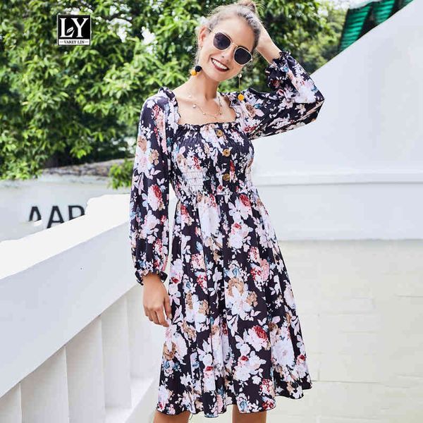 dresses vintage floral women spring ruffled square collar button decoration knee-length dress female elegant vestidos, Black;gray
dresses vintage floral women spring ruffled square collar button decoration knee-length dress female elegant vestidos, Black;gray