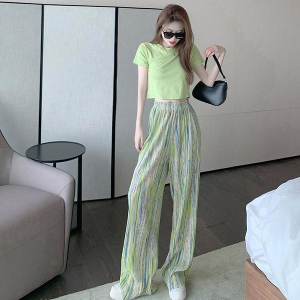 women's suits & blazers ice silk pleated casual trousers suit for women 2021 summer high waist drooping loose slimming wide leg pants, White;black
women's suits & blazers ice silk pleated casual trousers suit for women 2021 summer high waist drooping loose slimming wide leg pants, White;black