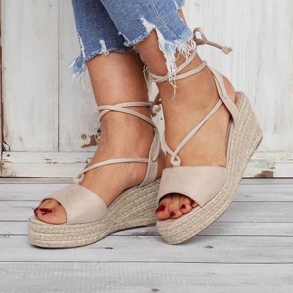 summer women wedges sandals lace up high heels open toe ladies espadrille shoes cross strap platform roman beach dress, Black
summer women wedges sandals lace up high heels open toe ladies espadrille shoes cross strap platform roman beach dress, Black