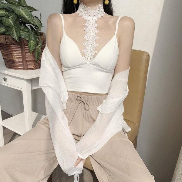 fashion women ladies summer lace strap off-shoulder blouses 2021 black sleeveless tank casual crop women's & shirts, White
fashion women ladies summer lace strap off-shoulder blouses 2021 black sleeveless tank casual crop women's & shirts, White