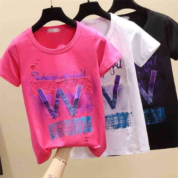 wwenn short sleeve hole tshirt cotton women korean plus size t-shirt women's graffiti tee tees students xxxl black rose 210507, White
wwenn short sleeve hole tshirt cotton women korean plus size t-shirt women's graffiti tee tees students xxxl black rose 210507, White
