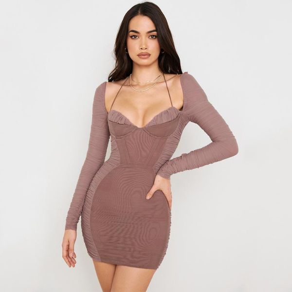 casual dresses v-neck pleated long sleeve 2021 summer women bodycon mini dress fashion celebrity club party vestido, Black;gray
casual dresses v-neck pleated long sleeve 2021 summer women bodycon mini dress fashion celebrity club party vestido, Black;gray