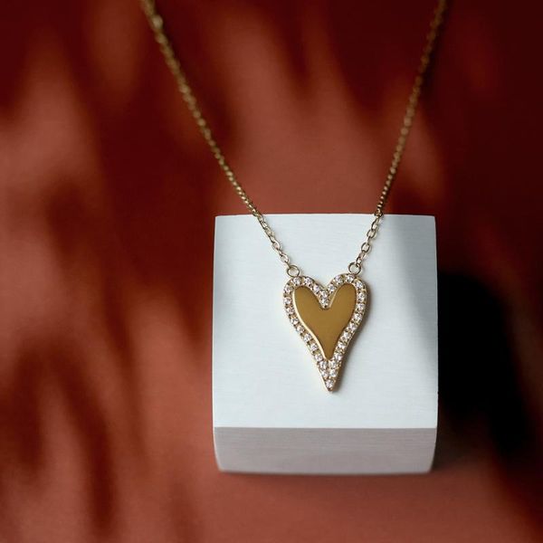 chokers 18k gold plated stainless steel smooth zircon heart shape pendant necklace for women elegant stacking jewelry, Golden;silver
chokers 18k gold plated stainless steel smooth zircon heart shape pendant necklace for women elegant stacking jewelry, Golden;silver