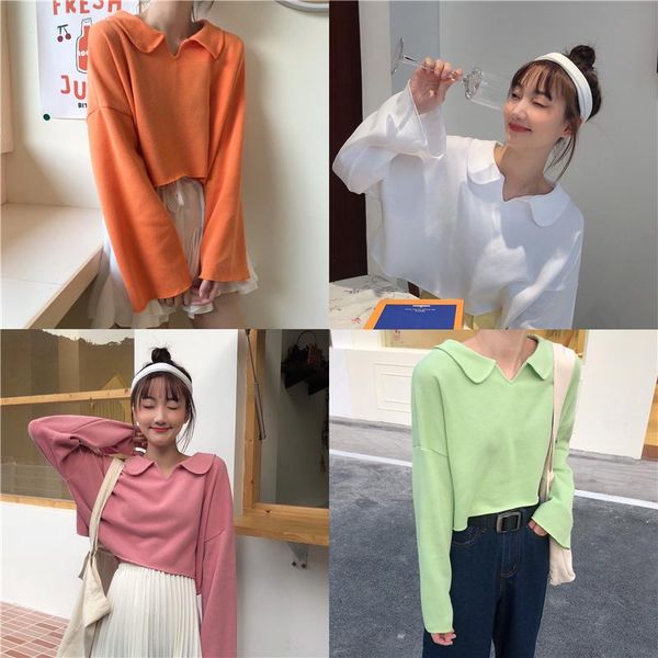women's hoodies & sweatshirts woman sweatshirt chie janpanese style doll collar solid color loose pullover all-match long-sleeve casual, Black
women's hoodies & sweatshirts woman sweatshirt chie janpanese style doll collar solid color loose pullover all-match long-sleeve casual, Black