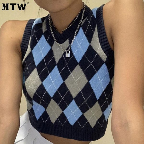 vintage argyle plaid knitted sweater korean preppy style pullover 2021 autumn winter v-neck sleeveless casual jumper women's sweaters, White;black
vintage argyle plaid knitted sweater korean preppy style pullover 2021 autumn winter v-neck sleeveless casual jumper women's sweaters, White;black
