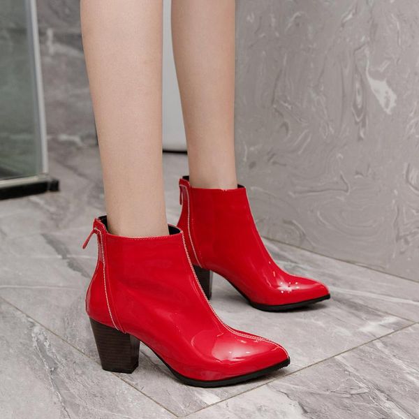 boots woman made patent leather red black beige ankle fashion square root zipper ladies winter women shoes western
boots woman made patent leather red black beige ankle fashion square root zipper ladies winter women shoes western