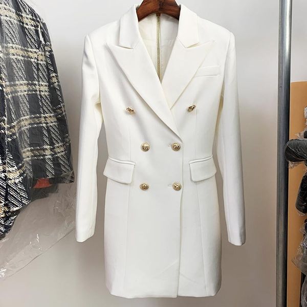 casual dresses high street est 2021 designer blazer dress women's double breasted lion buttons notched, Black;gray
casual dresses high street est 2021 designer blazer dress women's double breasted lion buttons notched, Black;gray