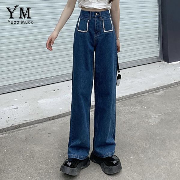 women's jeans yuoomuoo straight pants women vintage pearl pockets long denim streetwear plus size fashion high waist ladies trousers, Blue
women's jeans yuoomuoo straight pants women vintage pearl pockets long denim streetwear plus size fashion high waist ladies trousers, Blue