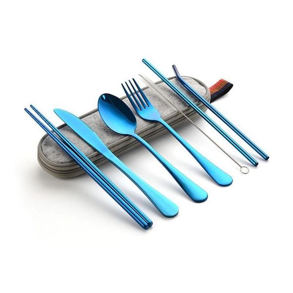 set travel dinnerware steel spoon straw chopsticks bag outdoor portable cutlery camping sets
set travel dinnerware steel spoon straw chopsticks bag outdoor portable cutlery camping sets