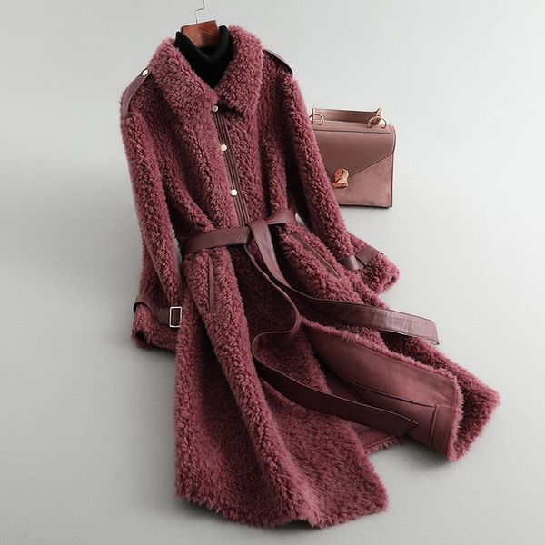 women's fur & faux real coat female vintage long sheep shearing jacket women clothes korean fashion 200% wool hiver 2222, Black
women's fur & faux real coat female vintage long sheep shearing jacket women clothes korean fashion 200% wool hiver 2222, Black
