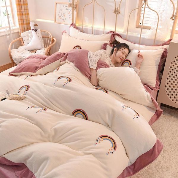 bedding sets drop warm double-sided flannel duvet cover sheet suit cute thickened milk coral fleece four-piece set f
bedding sets drop warm double-sided flannel duvet cover sheet suit cute thickened milk coral fleece four-piece set f
