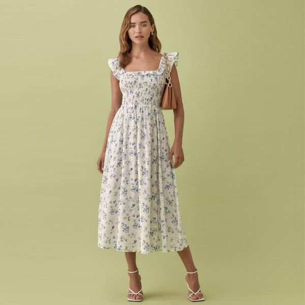casual dresses women's ruffles shoulder elegant blue floral long dress summer 2021 chic square neck ruched slim waist midi vestido, Black;gray
casual dresses women's ruffles shoulder elegant blue floral long dress summer 2021 chic square neck ruched slim waist midi vestido, Black;gray