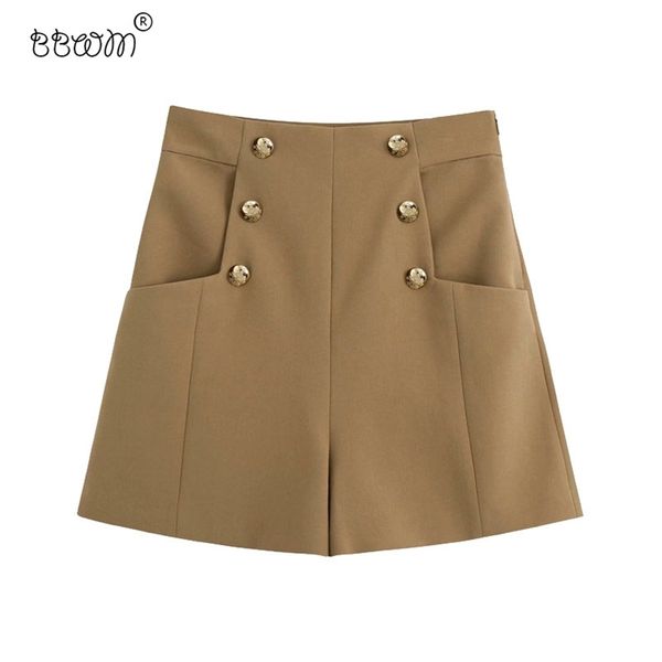 women chic fashion side pockets buttons decoration shorts vintage high waist back zipper short pants pantalones mujer 210531, White;black
women chic fashion side pockets buttons decoration shorts vintage high waist back zipper short pants pantalones mujer 210531, White;black
