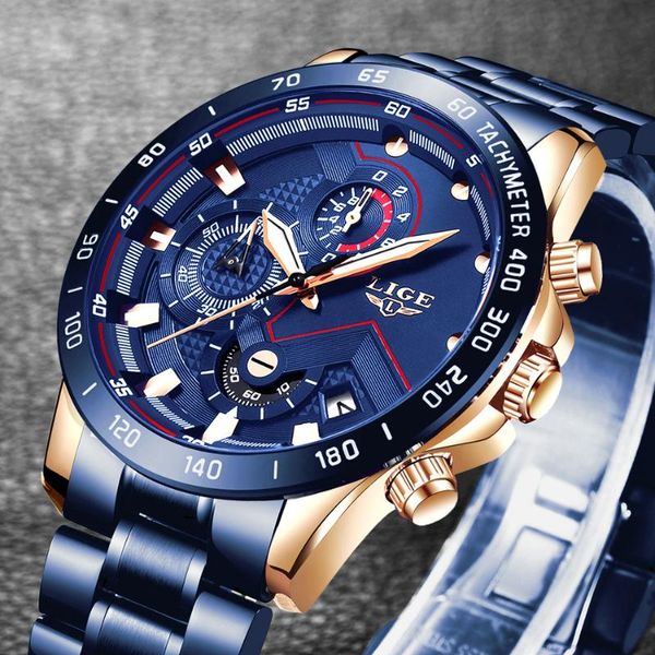 wristwatches lige men watch blue stainless steel wrist chronograph army military quartz watches relogio masculino, Slivery;brown
wristwatches lige men watch blue stainless steel wrist chronograph army military quartz watches relogio masculino, Slivery;brown
