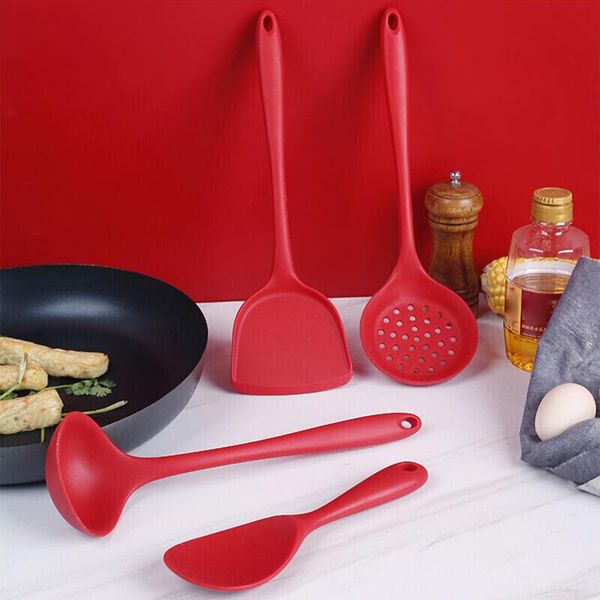 spoons 4pcs kitchen cooking utensils set heat-resistant tools silicone spatula soup ladle slotted for nonstick cookware
spoons 4pcs kitchen cooking utensils set heat-resistant tools silicone spatula soup ladle slotted for nonstick cookware