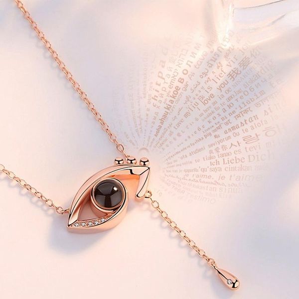 pendant necklaces projection evil eye necklace for women floating charm 100 language i love you crystal stainless steel chain 2021 trend jew, Silver
pendant necklaces projection evil eye necklace for women floating charm 100 language i love you crystal stainless steel chain 2021 trend jew, Silver
