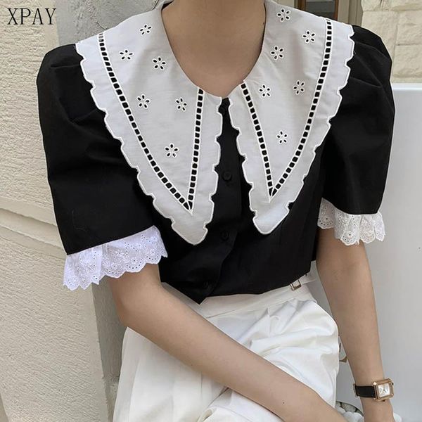 women's blouses & shirts 2021 hook flowers color-hit vintage female loose single breasted korean chic summer retro women, White
women's blouses & shirts 2021 hook flowers color-hit vintage female loose single breasted korean chic summer retro women, White
