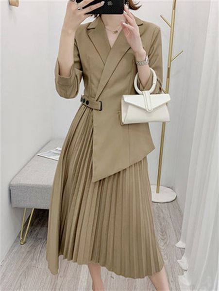 Plus female size 2021 spring draped small collar line dressed up in the meat and thin fake dress of two suit parts, Black;gray
Plus female size 2021 spring draped small collar line dressed up in the meat and thin fake dress of two suit parts, Black;gray