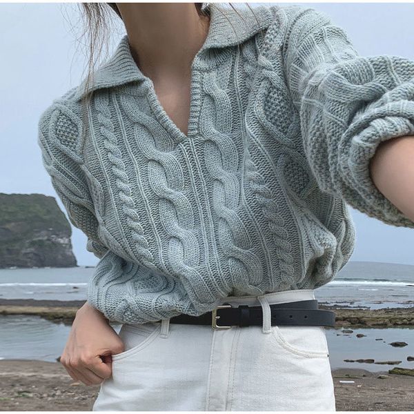 women's sweaters wide-knit shirt with long sleeve autumn cleavage pullovers vintage fashion all-match meshes nuoi, White;black
women's sweaters wide-knit shirt with long sleeve autumn cleavage pullovers vintage fashion all-match meshes nuoi, White;black