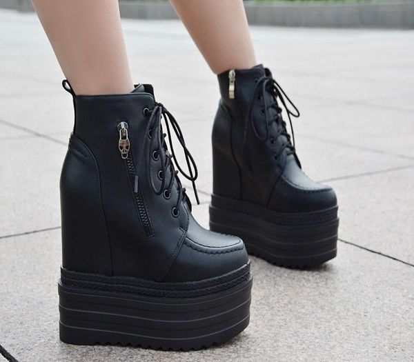14cm wedge women's boots dj long short antiskid platform in autumn and winter 2021, Black
14cm wedge women's boots dj long short antiskid platform in autumn and winter 2021, Black