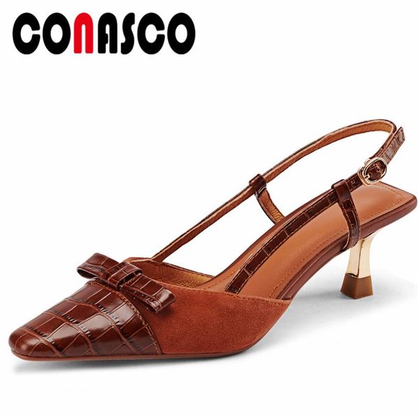 sandals conasco women fashion retro butterfly-knot pumps genuine leather shallow thin heels office lady party shoes woman summer, Black
sandals conasco women fashion retro butterfly-knot pumps genuine leather shallow thin heels office lady party shoes woman summer, Black