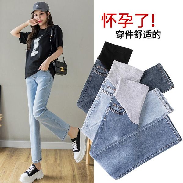 maternity bottoms 8941# autumn korean fashion denim straight jeans elastic waist belly pants clothes for pregnant women casual pregnancy, White
maternity bottoms 8941# autumn korean fashion denim straight jeans elastic waist belly pants clothes for pregnant women casual pregnancy, White