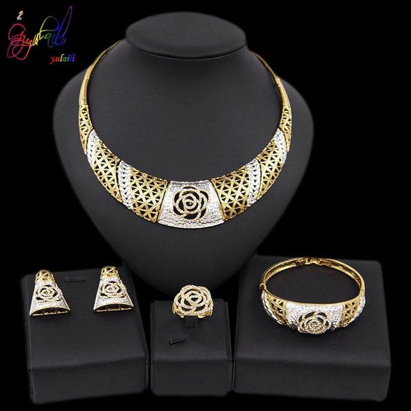 earrings & necklace yulaili dubai gold jewelry sets flowers crystal choker stud charm bracelet ring wedding jewelery, Silver
earrings & necklace yulaili dubai gold jewelry sets flowers crystal choker stud charm bracelet ring wedding jewelery, Silver