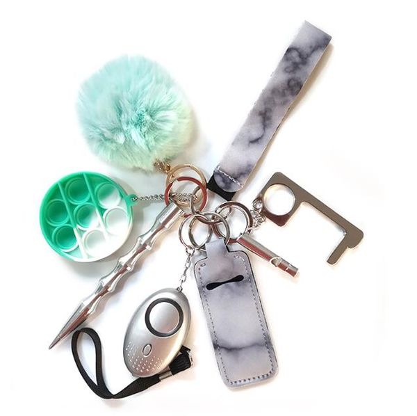 15 colors defense keychain set alarm hand sanitizer wrist strap lipstick keychains stick bottle opener for self-defense keyring by1681, Silver
15 colors defense keychain set alarm hand sanitizer wrist strap lipstick keychains stick bottle opener for self-defense keyring by1681, Silver