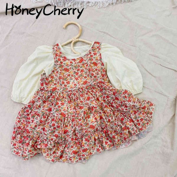 spring girls dress children princess ' two-piece floral dress kids es for 210515, Red;yellow
spring girls dress children princess ' two-piece floral dress kids es for 210515, Red;yellow