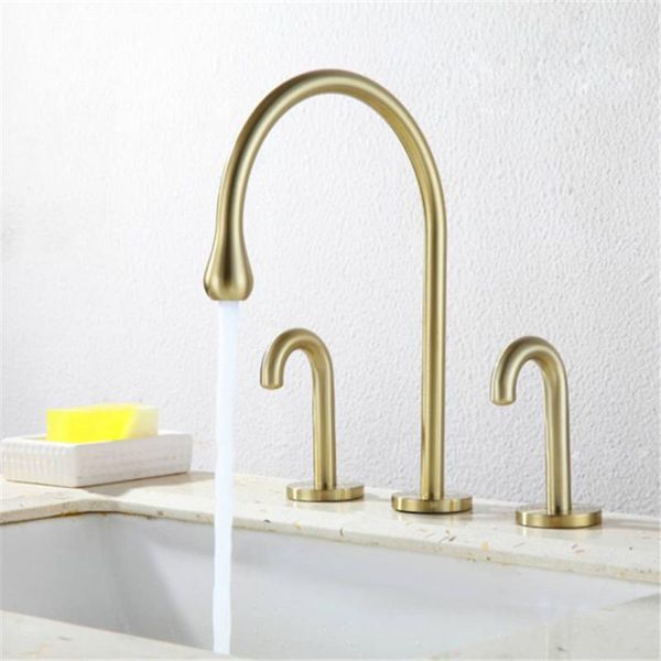 bathroom widespread basin faucets brass sink mixer tap & cold dual handle 3 holes deck mounted black/chrome droplet shape 
bathroom widespread basin faucets brass sink mixer tap & cold dual handle 3 holes deck mounted black/chrome droplet shape