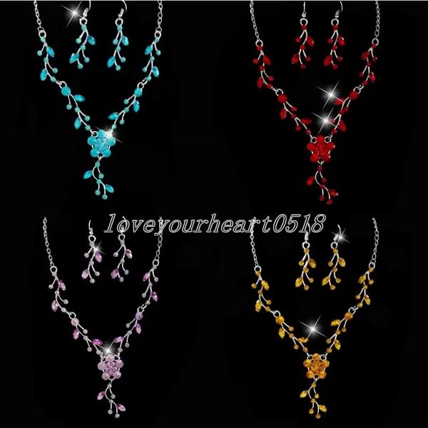 alloy necklace ear studs set branch bride wedding jewelry sets diamond inlay red yellow, Silver
alloy necklace ear studs set branch bride wedding jewelry sets diamond inlay red yellow, Silver