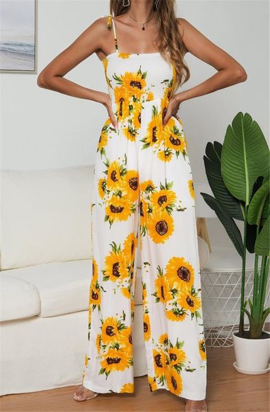 women's jumpsuits & rompers women sunflowers print strappy wide leg summer beach party playsuit sleeveless camis, Black;white
women's jumpsuits & rompers women sunflowers print strappy wide leg summer beach party playsuit sleeveless camis, Black;white