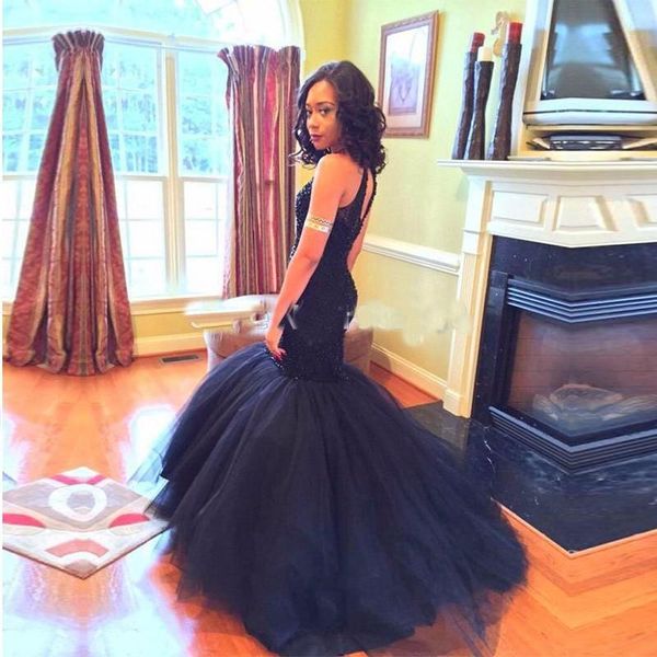 party dresses 2021 modern black mermaid prom long sleeveless lace appliques beaded evening gowns vestido de baile longue, White;black
party dresses 2021 modern black mermaid prom long sleeveless lace appliques beaded evening gowns vestido de baile longue, White;black