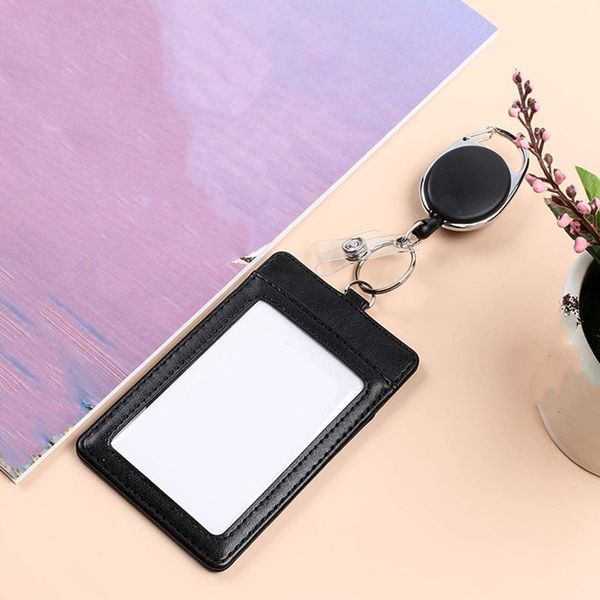 card holders pu leather id badge case business ic holder with retractable lanyard reels keychain, Brown;gray
card holders pu leather id badge case business ic holder with retractable lanyard reels keychain, Brown;gray