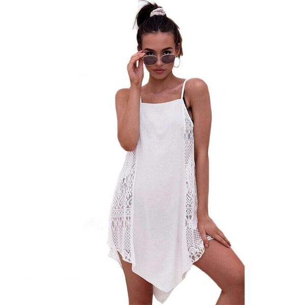 women's swimwear women holiday cover up sunscreen sleeveless strapless summer bikini sundress bathing lace crochet ieergular blouse swi, White;black
women's swimwear women holiday cover up sunscreen sleeveless strapless summer bikini sundress bathing lace crochet ieergular blouse swi, White;black