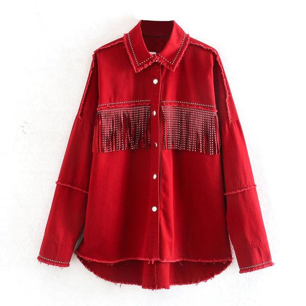 csmdtyjl women boyfriend style red jacket coat 2021 tassel design female loose oversize outerwear women's jackets, Black;brown
csmdtyjl women boyfriend style red jacket coat 2021 tassel design female loose oversize outerwear women's jackets, Black;brown