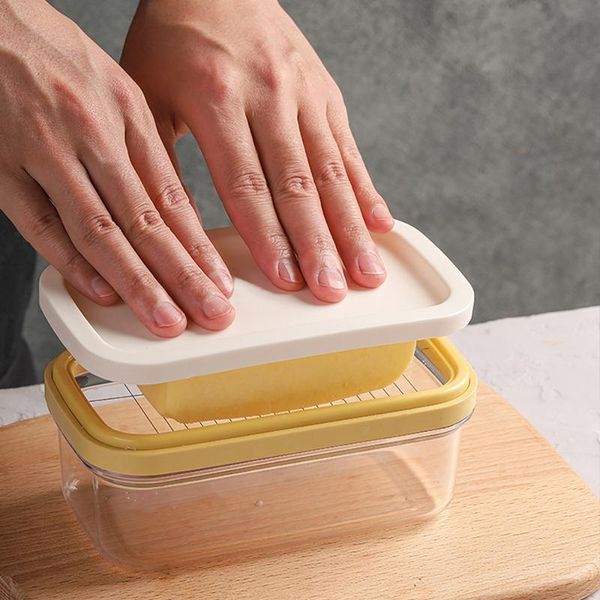 storage bottles & jars 1 pcs transparent home butter box cutting food with lid rectangle container sealing dish portable kitchen tools
storage bottles & jars 1 pcs transparent home butter box cutting food with lid rectangle container sealing dish portable kitchen tools