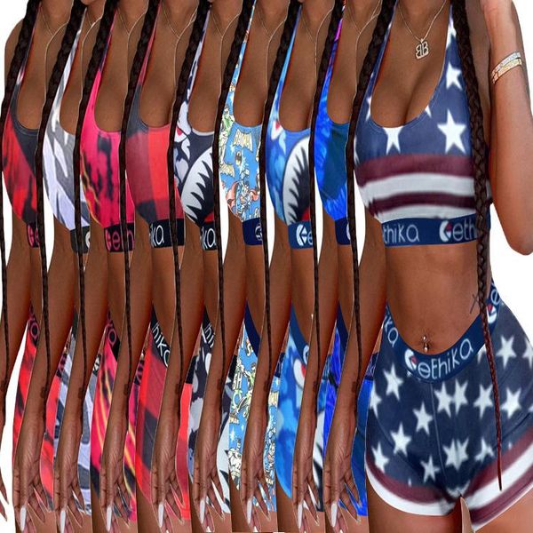 women's tracksuits 2021 in the summer beach style9-colors 2-pieces set women slim sleeveless print tacksuit two pieces o-neck skinny pl, Gray
women's tracksuits 2021 in the summer beach style9-colors 2-pieces set women slim sleeveless print tacksuit two pieces o-neck skinny pl, Gray