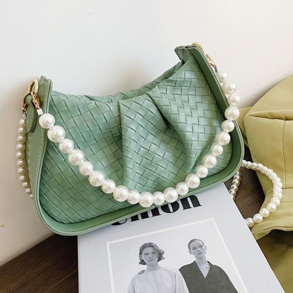 evening bags fashion weaving style women pu leather shoulder underarm bag casual ladies pearl chain solid color small handbags and purses
evening bags fashion weaving style women pu leather shoulder underarm bag casual ladies pearl chain solid color small handbags and purses